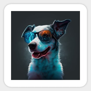 Puppy in Cool Sunglasses Sticker